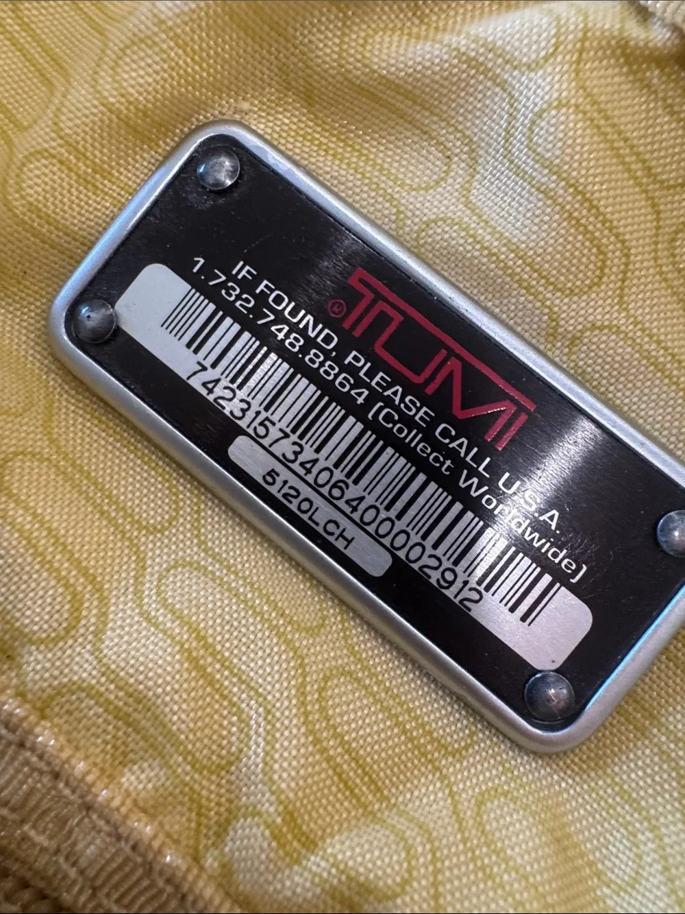 Tumi Olive Green Messenger Bag with Beige Strap